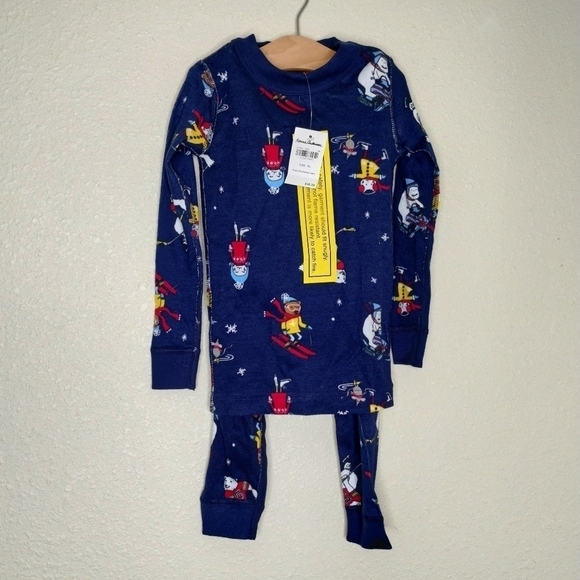 Hanna Andersson Long John Organic Cotton Pajamas Skiing Bears size 90 (US 3) - Picture 9 of 9